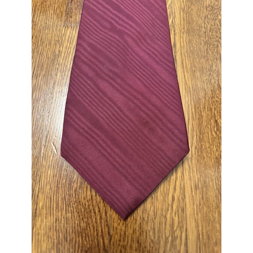 VTG Polo Ralph Lauren Burgundy Repp Stripe Silk Tie 4" X 58” Classic Luxury